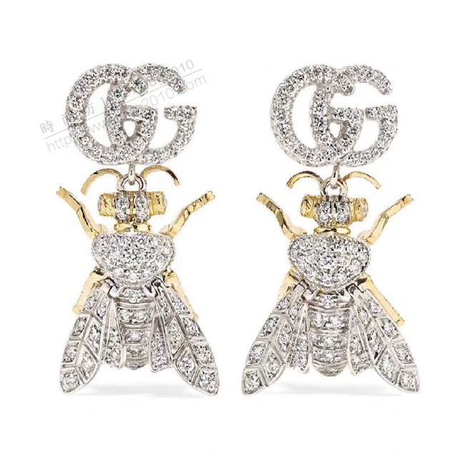 GUCCi飾品 古馳2018新款雙G蟲蟲耳釘 Gucci925銀針耳釘  zgbq1008